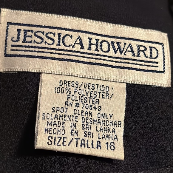 Jessica Howard embellished Black Dress Sparkling Details square neck dress Sz 16 - Picture 5 of 6